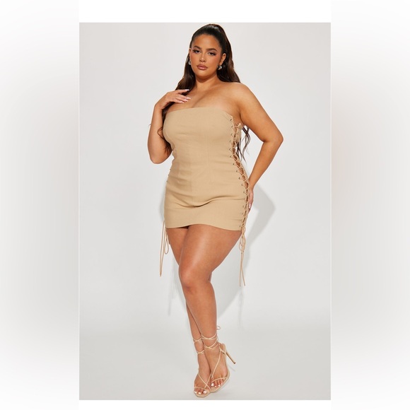 Tan Mini Dress - Picture 2 of 3